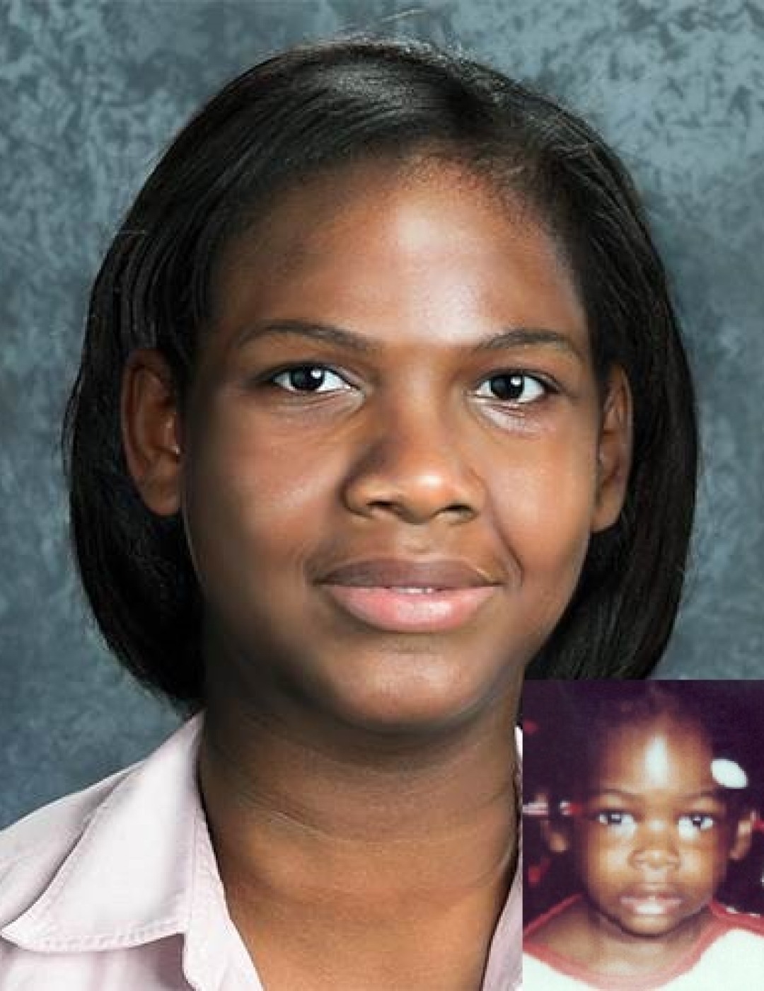 Tanisha Lorraine Watkins. Missing girl with black hair and brown eyes.