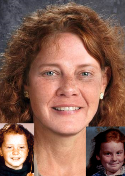 Ann Gotlib. Missing child with curly red hair, gray eyes, and prominent freckles.