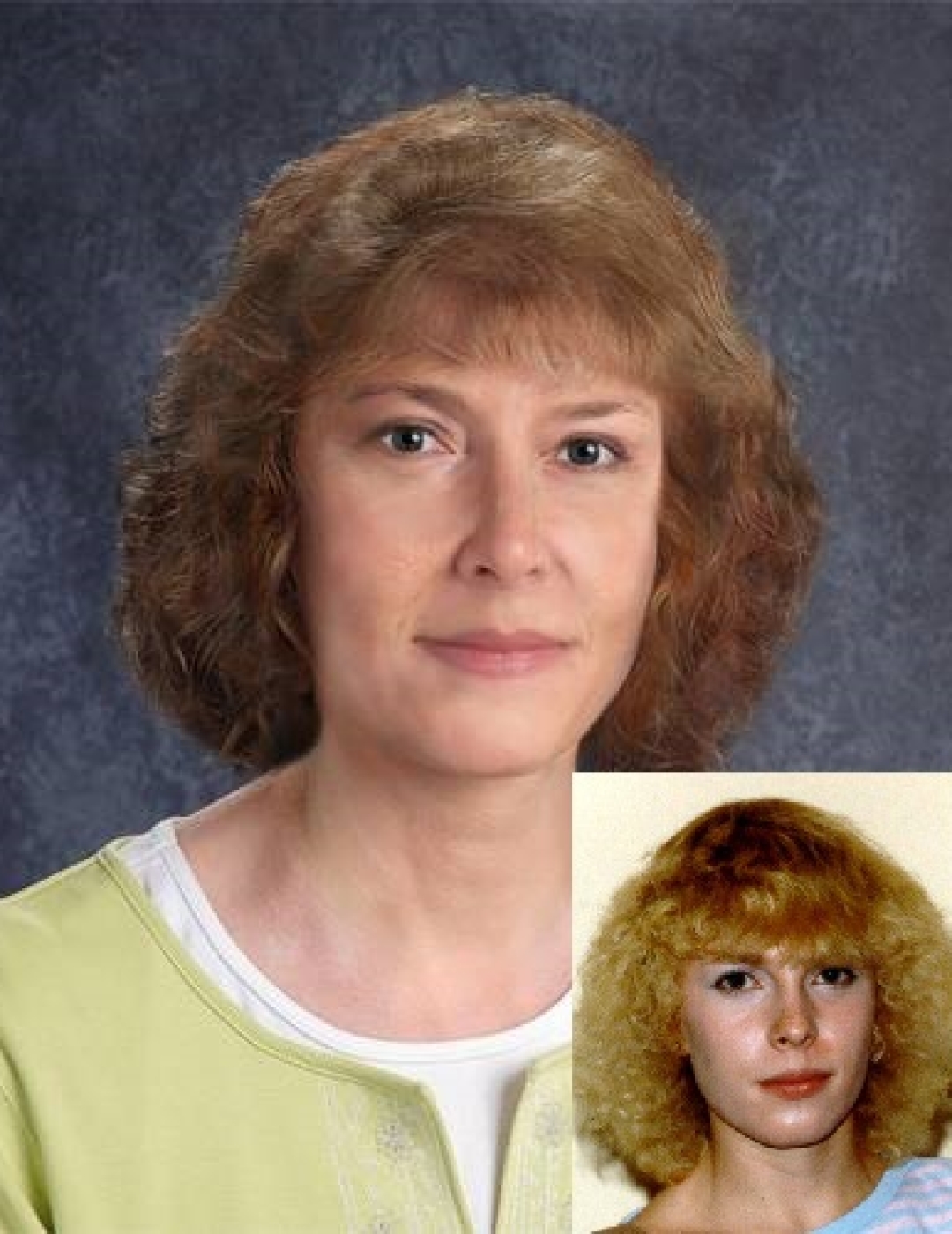 Jennifer Douglas. Missing woman with curly blonde hair and blue-green eyes.