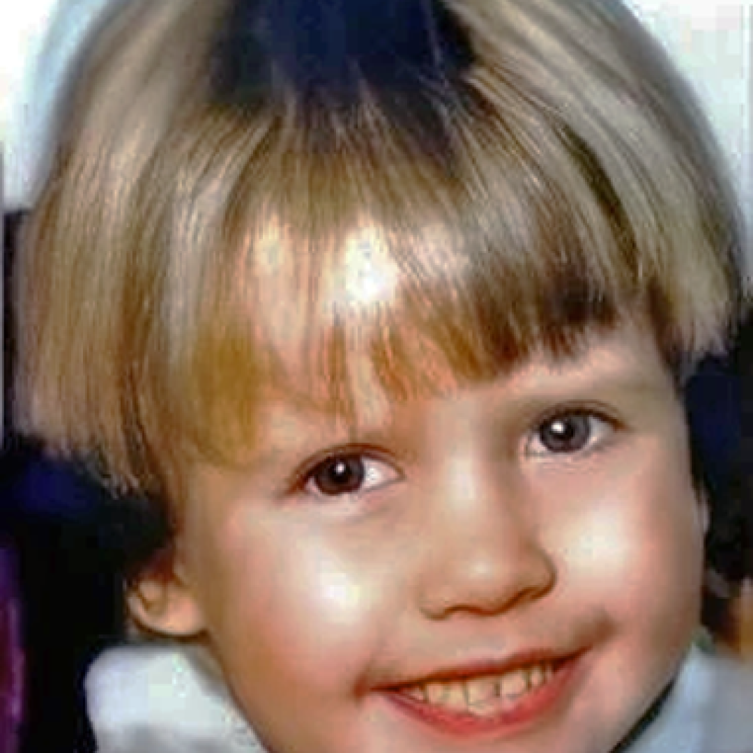 Jackie Hay. Missing child with blonde hair and blue eyes.