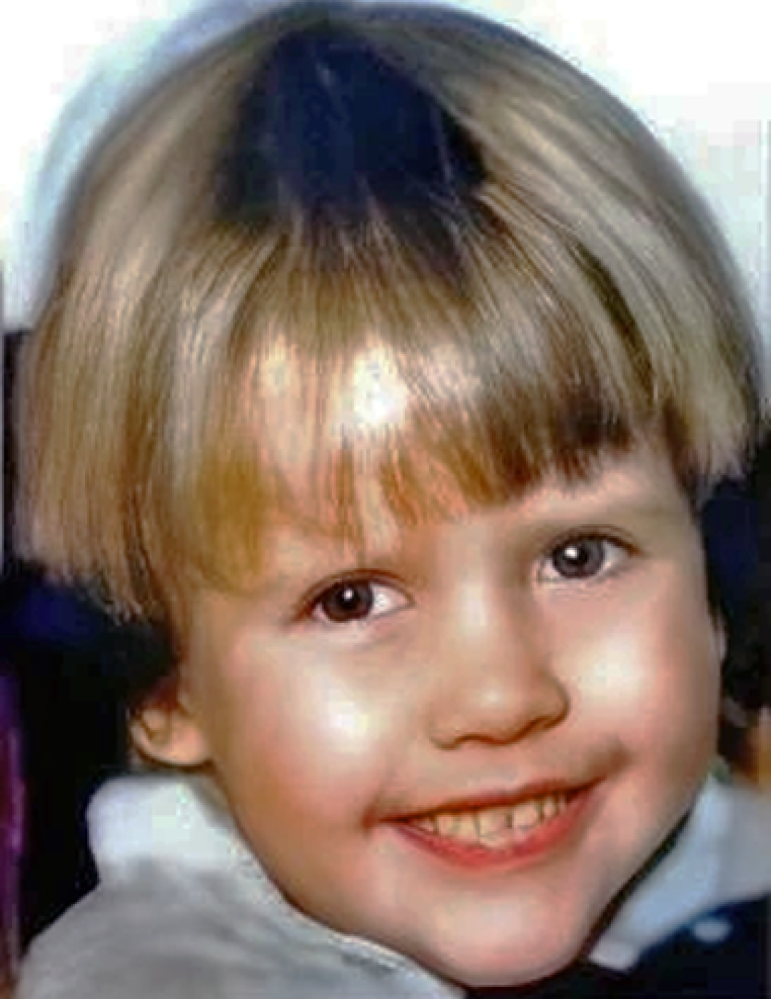 Jackie Hay. Missing child with blonde hair and blue eyes.