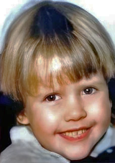 Jackie Hay. Missing child with blonde hair and blue eyes.
