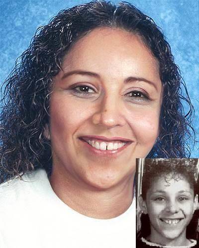 Monique Santiago is a missing Hispanic child with black hair and brown eyes and a gap between her front teeth who disappeared in 1990. The age progressed photo shows Monique at 38 years of age.