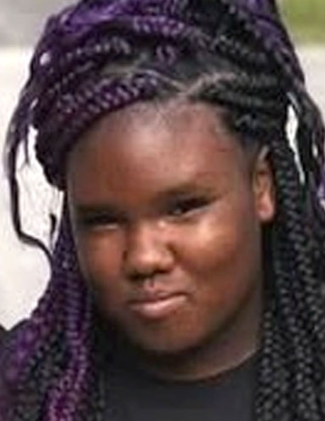 Anaya Ayanna Ali. Missing child with brown hair with purple highlights and brown eyes.