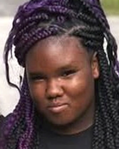 Anaya Ayanna Ali. Missing child with brown hair with purple highlights and brown eyes.