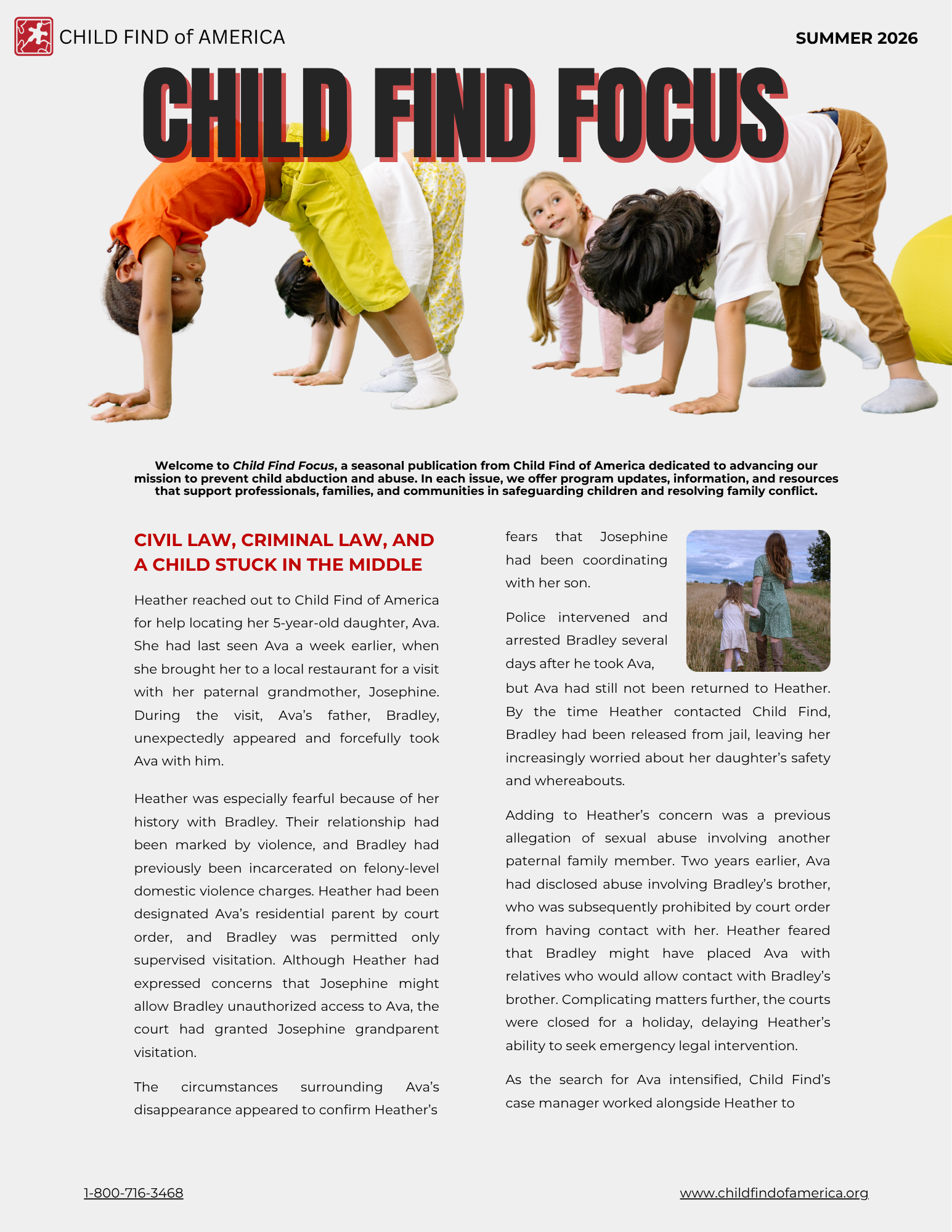 Child Find Focus, our seasonal newsletter. Summer 2026 edition.